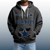 2025 Personalized Cowboys Quarter Zip Waffle Hoodie 3