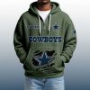 2025 Personalized Cowboys Quarter Zip Waffle Hoodie 5