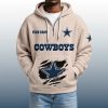 2025 Personalized Cowboys Quarter Zip Waffle Hoodie 7
