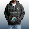 2025 Personalized Dolphins Quarter Zip Waffle Hoodie 2
