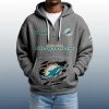 2025 Personalized Dolphins Quarter Zip Waffle Hoodie 4