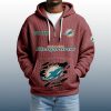 2025 Personalized Dolphins Quarter Zip Waffle Hoodie 7