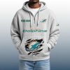 2025 Personalized Dolphins Quarter Zip Waffle Hoodie 8