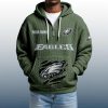 2025 Personalized Eagles Quarter Zip Waffle Hoodie