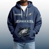 2025 Personalized Eagles Quarter Zip Waffle Hoodie 5