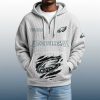 2025 Personalized Eagles Quarter Zip Waffle Hoodie 8