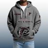 2025 Personalized Falcons Quarter Zip Waffle Hoodie 5