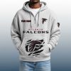 2025 Personalized Falcons Quarter Zip Waffle Hoodie 8