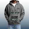 2025 Personalized Jets Quarter Zip Waffle Hoodie 4