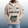 2025 Personalized Jets Quarter Zip Waffle Hoodie 6