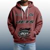 2025 Personalized Jets Quarter Zip Waffle Hoodie 7