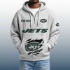 2025 Personalized Jets Quarter Zip Waffle Hoodie 8