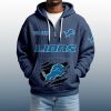 2025 Personalized Lions Quarter Zip Waffle Hoodie