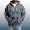 2025 Personalized Lions Quarter Zip Waffle Hoodie 2