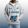 2025 Personalized Lions Quarter Zip Waffle Hoodie 3