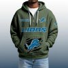 2025 Personalized Lions Quarter Zip Waffle Hoodie 6