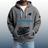 2025 Personalized Panthers Quarter Zip Waffle Hoodie 4
