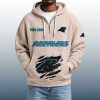 2025 Personalized Panthers Quarter Zip Waffle Hoodie 6