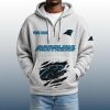 2025 Personalized Panthers Quarter Zip Waffle Hoodie 8