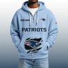 2025 Personalized Patriots Quarter Zip Waffle Hoodie 3