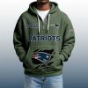 2025 Personalized Patriots Quarter Zip Waffle Hoodie 4