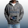 2025 Personalized Patriots Quarter Zip Waffle Hoodie 5
