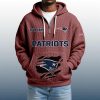 2025 Personalized Patriots Quarter Zip Waffle Hoodie 7