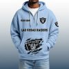 2025 Personalized Raiders Quarter Zip Waffle Hoodie 2