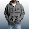 2025 Personalized Raiders Quarter Zip Waffle Hoodie 4