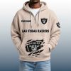 2025 Personalized Raiders Quarter Zip Waffle Hoodie 6