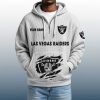 2025 Personalized Raiders Quarter Zip Waffle Hoodie 8