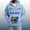 2025 Personalized Rams Quarter Zip Waffle Hoodie 3