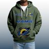 2025 Personalized Rams Quarter Zip Waffle Hoodie 4