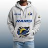 2025 Personalized Rams Quarter Zip Waffle Hoodie 8