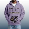2025 Personalized Ravens Quarter Zip Waffle Hoodie