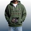 2025 Personalized Ravens Quarter Zip Waffle Hoodie 4
