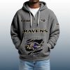 2025 Personalized Ravens Quarter Zip Waffle Hoodie 5