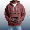 2025 Personalized Ravens Quarter Zip Waffle Hoodie 7