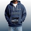 2025 Personalized Seahawks Quarter Zip Waffle Hoodie