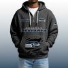 2025 Personalized Seahawks Quarter Zip Waffle Hoodie 2