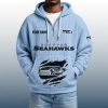 2025 Personalized Seahawks Quarter Zip Waffle Hoodie 3