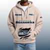 2025 Personalized Seahawks Quarter Zip Waffle Hoodie 6