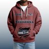 2025 Personalized Seahawks Quarter Zip Waffle Hoodie 7