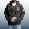 2025 Personalized Steelers Quarter Zip Waffle Hoodie