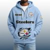 2025 Personalized Steelers Quarter Zip Waffle Hoodie 2
