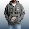 2025 Personalized Steelers Quarter Zip Waffle Hoodie 4