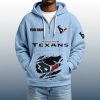 2025 Personalized Texans Quarter Zip Waffle Hoodie 4