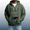 2025 Personalized Texans Quarter Zip Waffle Hoodie 5