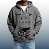 2025 Personalized Texans Quarter Zip Waffle Hoodie 6
