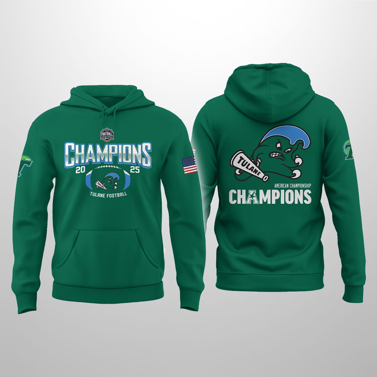 2025 Tulane Green Wave American Football Championship Hoodie 2025 Tulane Green Wave American Football Championship Hoodie
